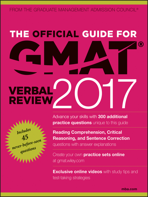 Title details for The Official Guide for GMAT Verbal Review 2017 with Online Question Bank and Exclusive Video by GMAC (Graduate Management Admission Council) - Available